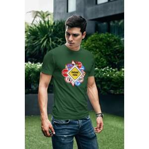 MMO Pánské tričko Značkové tričko Barva: Láhvově zelená, Velikost: 2XL