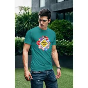 MMO Pánské tričko Značkové tričko Barva: Smaragdově zelená, Velikost: 4XL