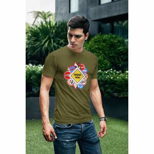 MMO Pánské tričko Značkové tričko Barva: Khaki, Velikost: XL