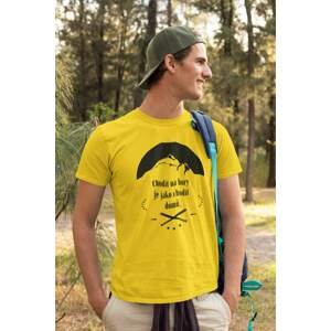 MMO Pánské tričko Chodit na hory Barva: Žlutá, Velikost: 4XL