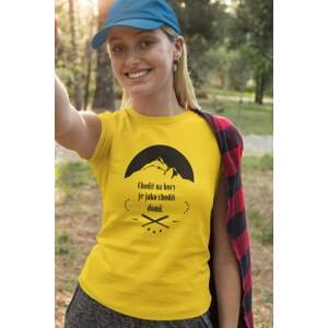 MMO Dámské tričko Chodit na hory Barva: Žlutá, Velikost: L