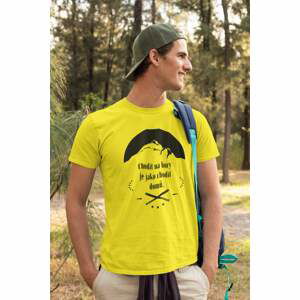 MMO Pánské tričko Chodit na hory Barva: Citrónová, Velikost: L