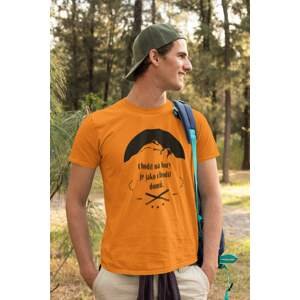 MMO Pánské tričko Chodit na hory Barva: Mandarínková oranžová, Velikost: M