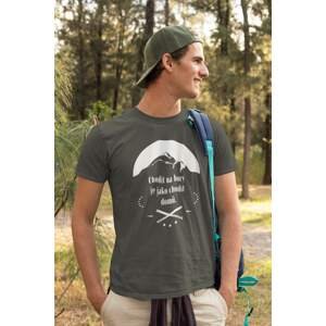 MMO Pánské tričko Chodit na hory Barva: Tmavá břidlice, Velikost: 2XL