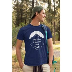 MMO Pánské tričko Chodit na hory Barva: Půlnoční modrá, Velikost: 3XL