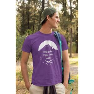 MMO Pánské tričko Chodit na hory Barva: Fialová, Velikost: XS