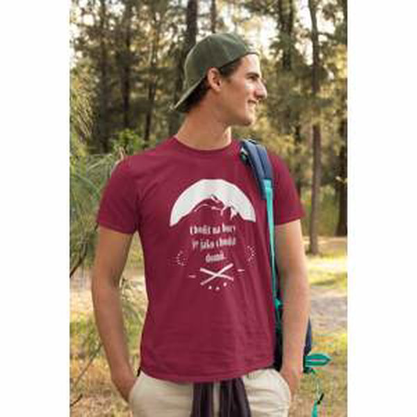 MMO Pánské tričko Chodit na hory Barva: Marlboro červená, Velikost: 2XL
