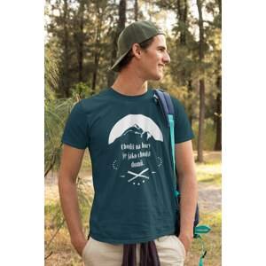 MMO Pánské tričko Chodit na hory Barva: Petrolejová modrá, Velikost: 3XL