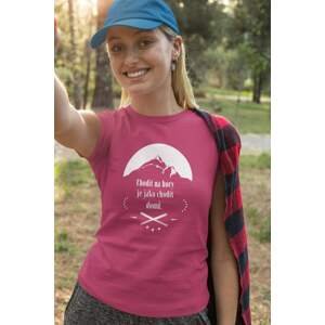 MMO Dámské tričko Chodit na hory Barva: Purpurová, Velikost: S