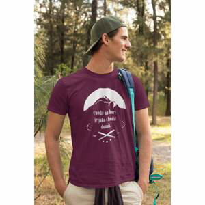 MMO Pánské tričko Chodit na hory Barva: Fuchsiová, Velikost: XL