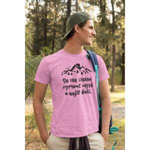 MMO Pánské tričko Do hor chodím Barva: Ružová, Velikost: XS