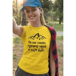 MMO Dámské tričko Do hor chodím Barva: Žlutá, Velikost: XS