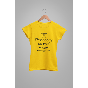 MMO Dámske tričko Princezny se rodí v září Barva: Žlutá, Velikost: S