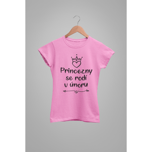 MMO Dámske tričko Princezny se rodí v únoru Barva: Ružová, Velikost: 2XL
