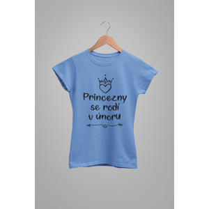 MMO Dámske tričko Princezny se rodí v únoru Barva: Světlemodrá, Velikost: S