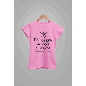 MMO Dámske tričko Princezny se rodí v únoru Barva: Ružová, Velikost: XL