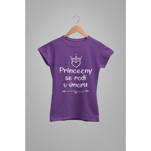 MMO Dámske tričko Princezny se rodí v únoru Barva: Fialová, Velikost: 2XL