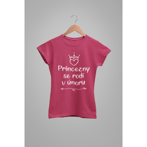 MMO Dámske tričko Princezny se rodí v únoru Barva: Purpurová, Velikost: XS