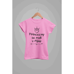 MMO Dámske tričko Princezny se rodí v říjnu Barva: Ružová, Velikost: 2XL