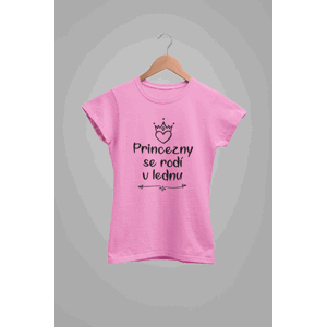 MMO Dámske tričko Princezny se rodí v lednu Barva: Ružová, Velikost: L