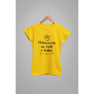 MMO Dámske tričko Princezny se rodí v lednu Barva: Žlutá, Velikost: XL
