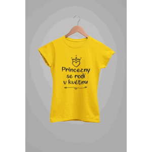 MMO Dámske tričko Princezny se rodí v květnu Barva: Žlutá, Velikost: M
