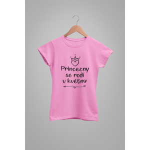 MMO Dámske tričko Princezny se rodí v květnu Barva: Ružová, Velikost: M