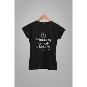 MMO Dámske tričko Princezny se rodí v květnu Barva: Černá, Velikost: XL