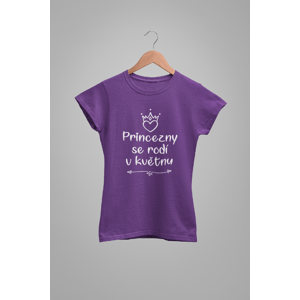 MMO Dámske tričko Princezny se rodí v květnu Barva: Fialová, Velikost: XL