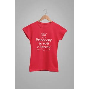 MMO Dámské tričko Princezny se rodí v červnu Barva: Červená, Velikost: XS