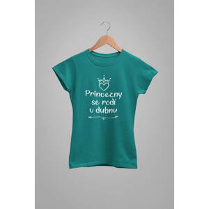 MMO Dámské tričko Princezny se rodí v dubnu Barva: Smaragdově zelená, Velikost: 2XL