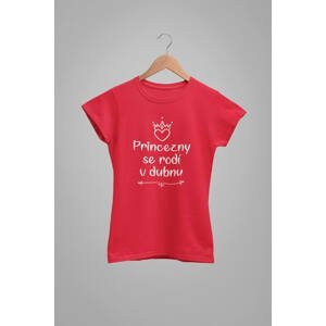 MMO Dámské tričko Princezny se rodí v dubnu Barva: Červená, Velikost: 2XL