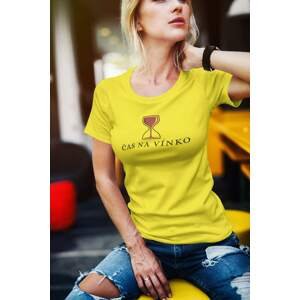 MMO Dámské tričko Čas na vínko Barva: Citrónová, Velikost: XL