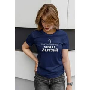 MMO Dámské tričko Skvělá ženská Barva: Půlnoční modrá, Velikost: 2XL