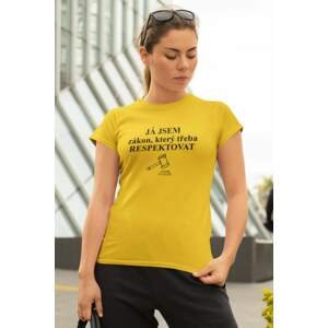 MMO Dámské tričko Já jsem zákon Barva: Žlutá, Velikost: XS