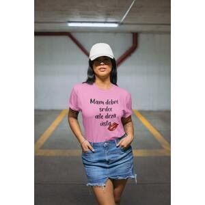 MMO Dámské tričko Dobré srdce Barva: Ružová, Velikost: XL