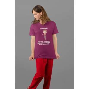 MMO Dámské tričko Učitelka Barva: Fuchsiově červená, Velikost: L