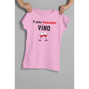 MMO Dámské tričko V jako Víno Barva: Ružová, Velikost: 2XL