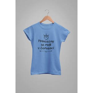 MMO Dámské tričko Princezny se rodí v červenci Barva: Světlemodrá, Velikost: 2XL