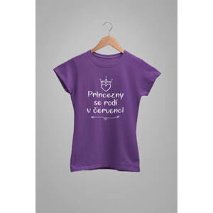 MMO Dámské tričko Princezny se rodí v červenci Barva: Fialová, Velikost: XS