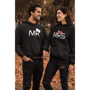 MMO Mikiny pro páry MR a MRS Barva: Černá, Dámska velikost: 2XL, Pánska velikost: 3XL