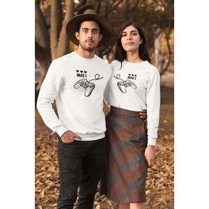 MMO Unisex mikiny pro páry Hráč Barva: Bílá, Dámska velikost: XS, Pánska velikost: 2XL