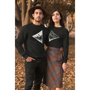 MMO Unisex mikiny pro páry Den a noc Barva: Černá, Dámska velikost: XS, Pánska velikost: 2XL