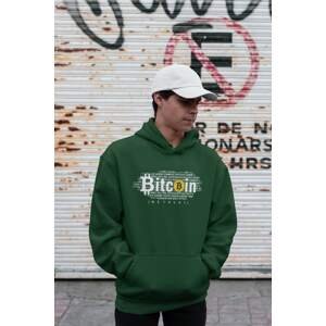 MMO Pánská mikina Bitcoin Barva: Láhvově zelená, Velikost: 2XL