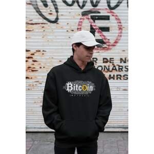 MMO Pánská mikina Bitcoin Barva: Černá, Velikost: XL