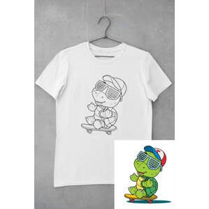 MMO Dětské tričko vymaluj si Želva na skateboardu Veľkosť /2.0: 110