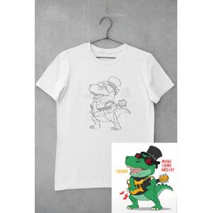MMO Dětské tričko vymaluj si Krokodýl s kytarou Veľkosť /2.0: 110