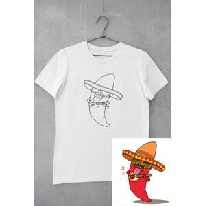MMO Dětské tričko vymaluj si Chilli paprička se Sombrerem Veľkosť /2.0: 110