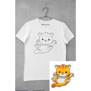 MMO Dětské tričko vymaluj si Kočka Veľkosť /2.0: 110