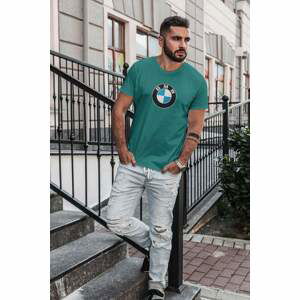 MMO Pánské tričko s logem auta BMW Barva: Smaragdově zelená, Velikost: 2XL